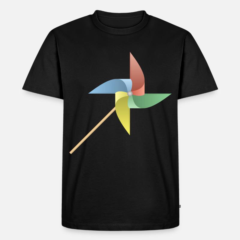 Windmühle - Männer Premium Bio T-Shirt - Schwarz