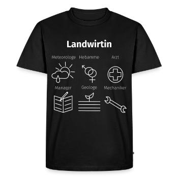 Agricultrice - paysanne Ferme Agriculteurs Vaches - T-shirt Premium bio Homme - noir - Devant - Nico (187cm)