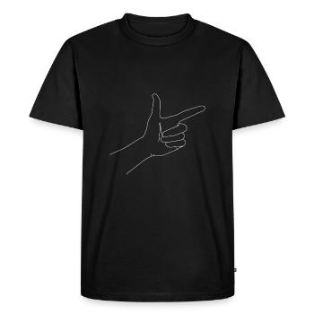 Hand Gesture Drawn Minimalist Show - Men's Premium Organic T-Shirt - black - Front - Nico (187cm)
