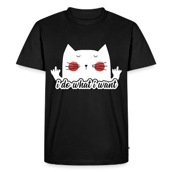 Lustige Freche Katze (Do What I Want) - Männer Premium Bio T-Shirt - Schwarz - Vorne - Nico (187cm)