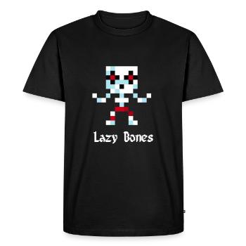 Squelette de 8 bits (Lazy Bones) - T-shirt Premium bio Homme - noir - Devant - Nico (187cm)