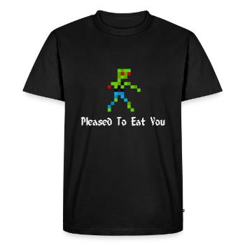 Zombie 8 bits (Plesed To Eat You) - T-shirt Premium bio Homme - noir - Devant - Nico (187cm)