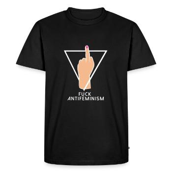 Doigts féministes - T-shirt Premium bio Homme - noir - Devant - Nico (187cm)