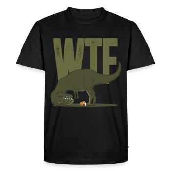 Dino dinosaure T Rex Tyrannosaure WTF cadeau - T-shirt Premium bio Homme - noir - Devant - Nico (187cm)