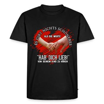 Child Children Daughter Son Gift Heart Hand Hab - Men's Premium Organic T-Shirt - black - Front - Nico (187cm)