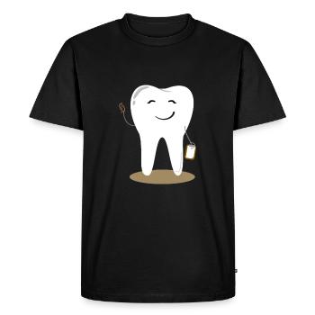 Comptabilité Dents Dentisterie Dentiste Praxis Dent - T-shirt Premium bio Homme - noir - Devant - Nico (187cm)