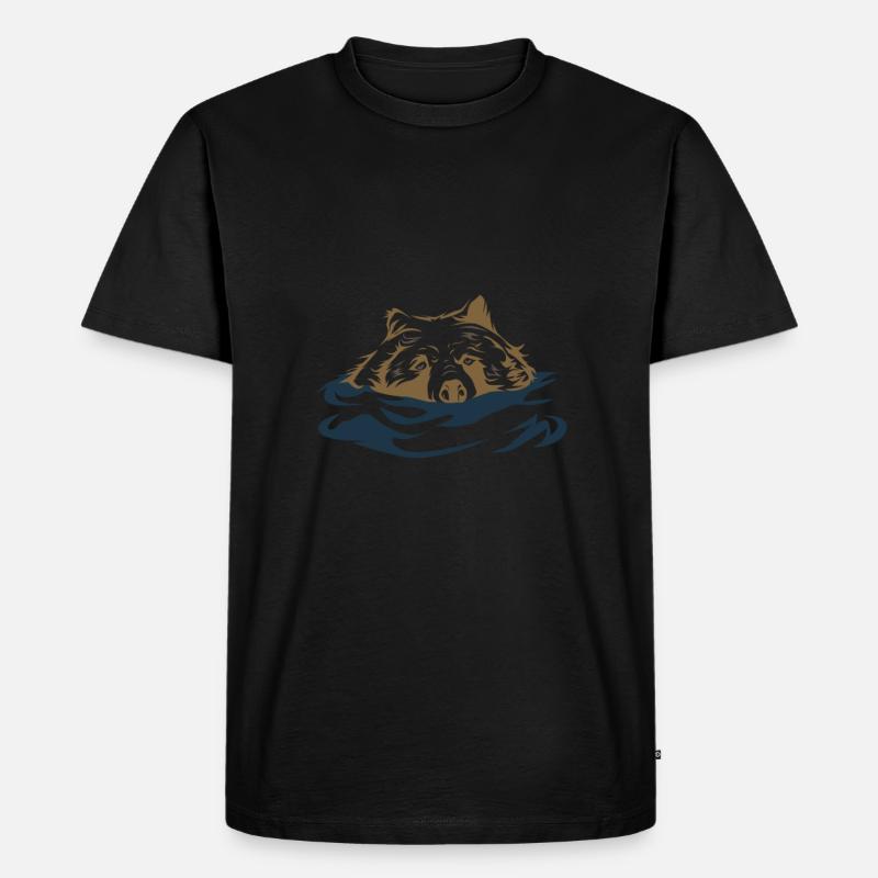 Grizzlybär Schwimmen Geschenkidee - Männer Premium Bio T-Shirt - Schwarz