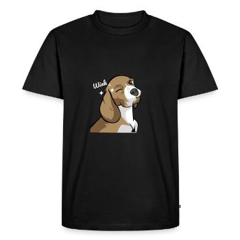 Beagle Teckel clin d'oeil idée cadeau - T-shirt Premium bio Homme - noir - Devant - Nico (187cm)