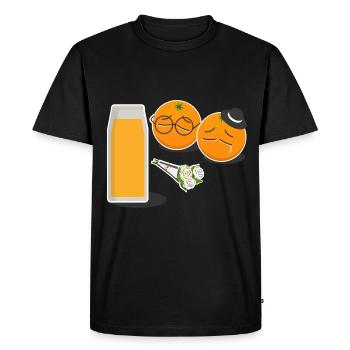 Orangery Funeral Smoothie Orange Juice Gift - Men's Premium Organic T-Shirt - black - Front - Nico (187cm)