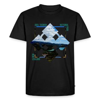 Abel Tasman New Zealand dream beach gift idea - Men's Premium Organic T-Shirt - black - Front - Nico (187cm)