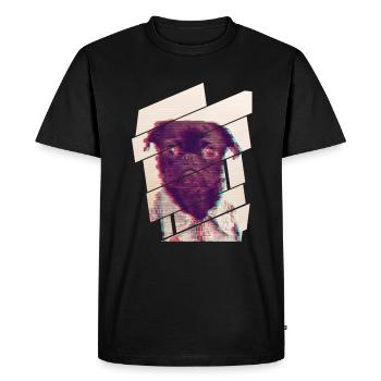 Glitch Pug - Men's Premium Organic T-Shirt - black - Front - Nico (187cm)