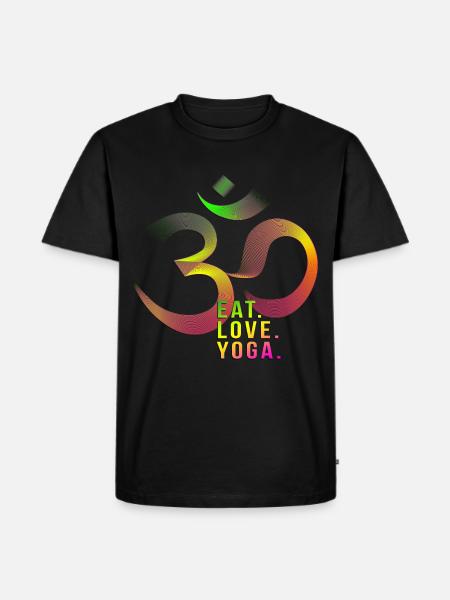 eat. love. yoga. - Männer Premium Bio T-Shirt - Schwarz