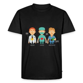 anesthésiste - T-shirt Premium bio Homme - noir - Devant - Nico (187cm)
