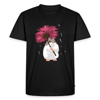 Hamster dandelion gift - Men's Premium Organic T-Shirt - black - Front - Nico (187cm)