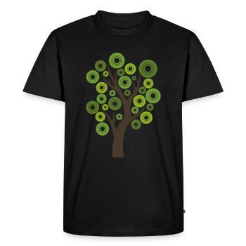Tree gift nature modern leaves forest hipster - Men's Premium Organic T-Shirt - black - Front - Nico (187cm)