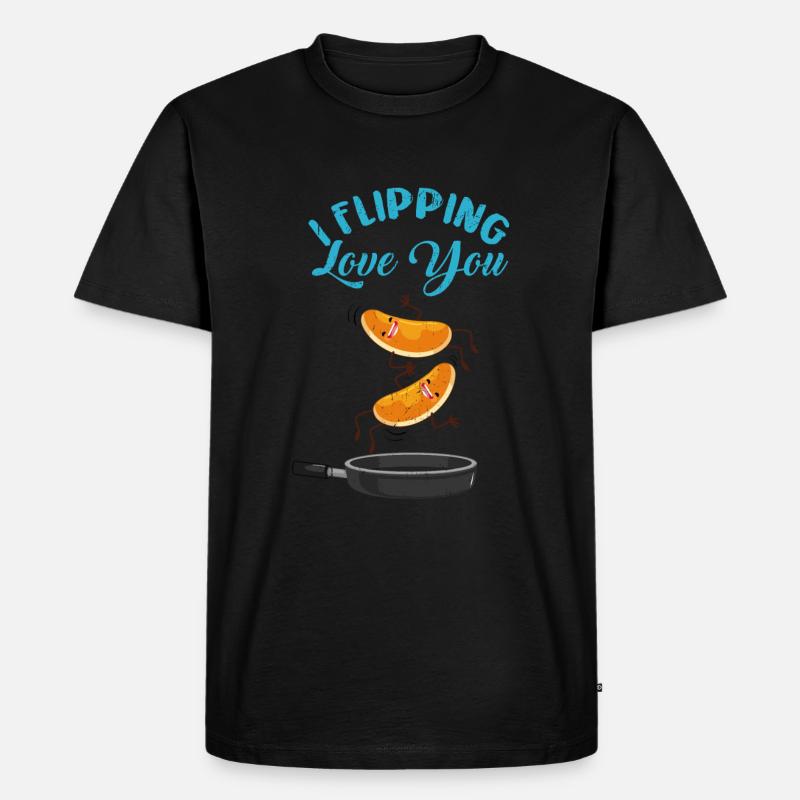 Pancake - Männer Premium Bio T-Shirt - Schwarz