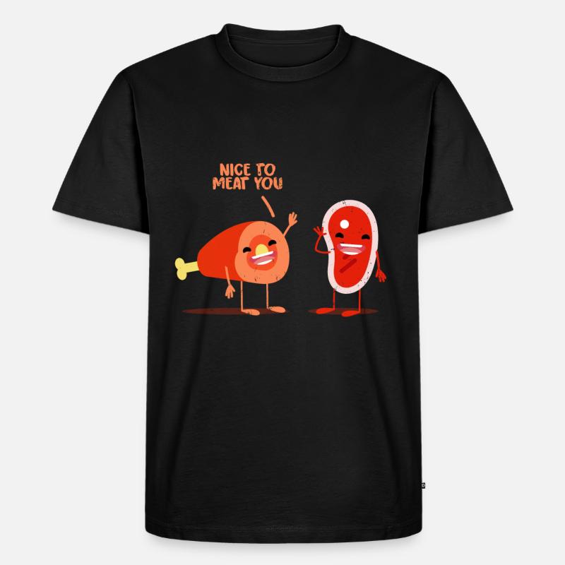 Steak - Männer Premium Bio T-Shirt - Schwarz