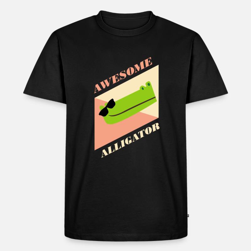 Alligator - Männer Premium Bio T-Shirt - Schwarz