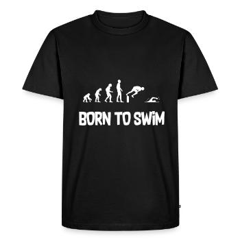 Evolutions Tshirt Schwimmen - Männer Premium Bio T-Shirt - Schwarz - Vorne - Nico (187cm)