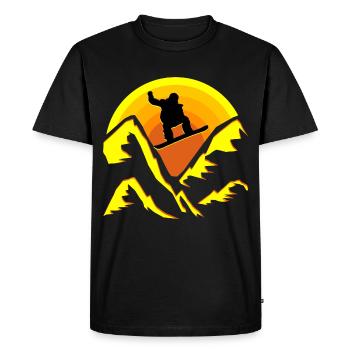 Snowboard Wintersport Downhill Snow Montagnes Piste - T-shirt Premium bio Homme - noir - Devant - Nico (187cm)