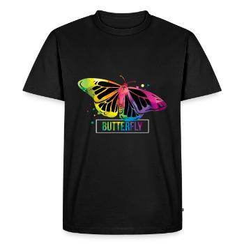 Cadeau chenille papillon - T-shirt Premium bio Homme - noir - Devant - Nico (187cm)