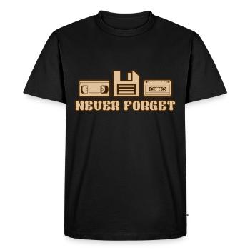 Never forget - video cassette diskette cassette - Men's Premium Organic T-Shirt - black - Front - Nico (187cm)