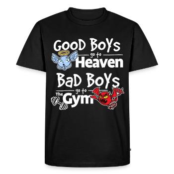 Les mauvais garçons vont à la gym - T-shirt Premium bio Homme - noir - Devant - Nico (187cm)
