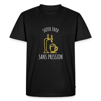 Super Papa Sans Pression - T-shirt Premium bio Homme - noir - Devant - Nico (187cm)
