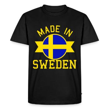 Drapeau de la Suède Stockholm Viking nord - T-shirt Premium bio Homme - noir - Devant - Nico (187cm)