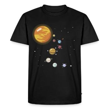 Système Solaire Espace Tout Planète Soleil Mars - T-shirt Premium bio Homme - noir - Devant - Nico (187cm)