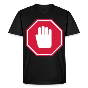 Stop - T-shirt Premium bio Homme - noir - Devant - Nico (187cm)