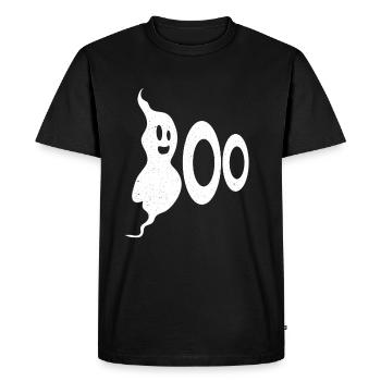 Halloween boo ghost - Men's Premium Organic T-Shirt - black - Front - Nico (187cm)