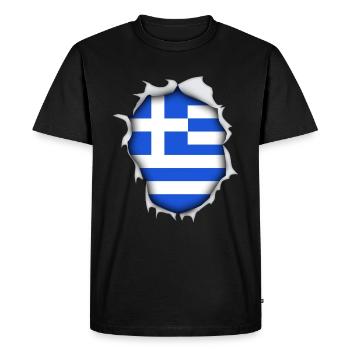 Grèce pays Athènes drapeau capitale vacances - T-shirt Premium bio Homme - noir - Devant - Nico (187cm)