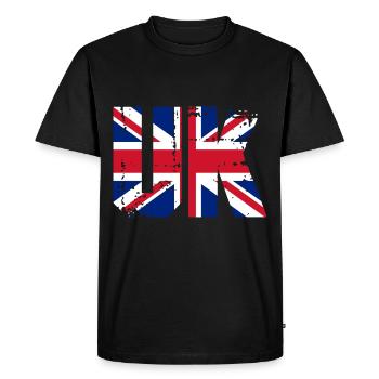 Angleterre Royaume-Uni Royaume-Uni Drapeau Pays Londres - T-shirt Premium bio Homme - noir - Devant - Nico (187cm)