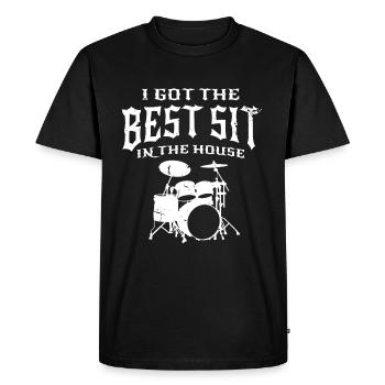 Drum Drummer Musical Instrument Band drumming - Men's Premium Organic T-Shirt - black - Front - Nico (187cm)