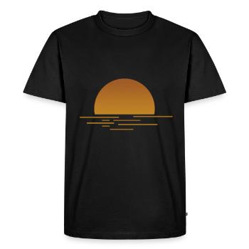 Lever du soleil contre le coucher du soleil - T-shirt Premium bio Homme - noir - Devant - Nico (187cm)