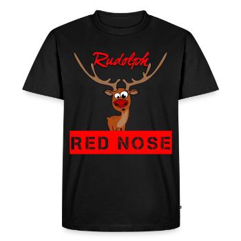 Rudolph et la red nose... Rudof et le nez rouge - T-shirt Premium bio Homme - noir - Devant - Nico (187cm)