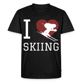 J'aime faire du ski cadeau coeur sports d'hiver - T-shirt Premium bio Homme - noir - Devant - Nico (187cm)