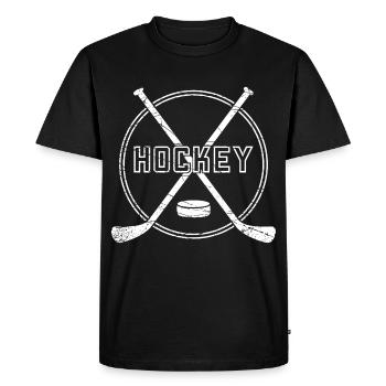 Eishockey Schläger Geschenk Spieler Puck Sport - Männer Premium Bio T-Shirt - Schwarz - Vorne - Nico (187cm)