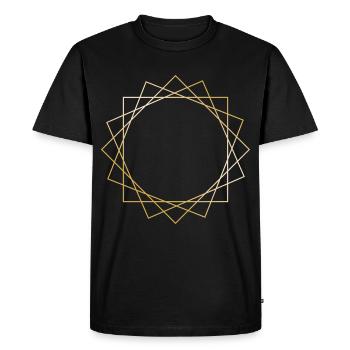 Symboles de formes cercle cadeau or soleil hipster - T-shirt Premium bio Homme - noir - Devant - Nico (187cm)