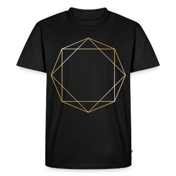 Symboles formes cadeau octogone triangle ligne d'or - T-shirt Premium bio Homme - noir - Devant - Nico (187cm)