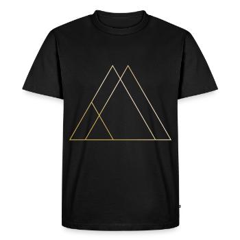 Géométrie de cadeau de formes icônes triangle or - T-shirt Premium bio Homme - noir - Devant - Nico (187cm)