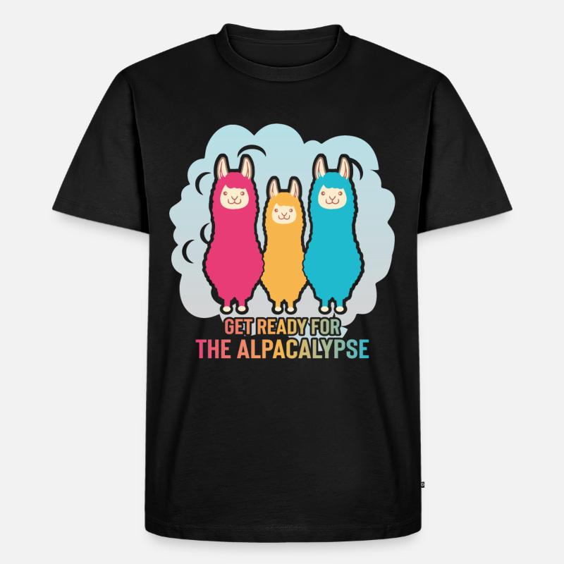 Alpacalypse Alpaka Apokalypse - Männer Premium Bio T-Shirt - Schwarz
