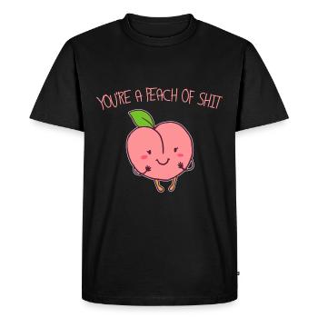 peach - Men's Premium Organic T-Shirt - black - Front - Nico (187cm)