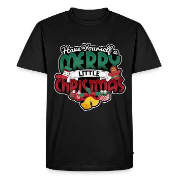 Joyeux Noël Ho Ho Ho Père Noël - T-shirt Premium bio Homme - noir - Devant - Nico (187cm)