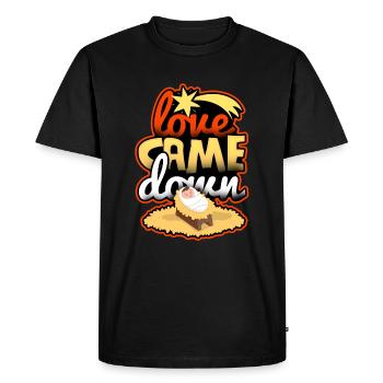 Jésus vient la naissance de Noël - T-shirt Premium bio Homme - noir - Devant - Nico (187cm)