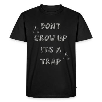 Ne pas grandir - T-shirt Premium bio Homme - noir - Devant - Nico (187cm)