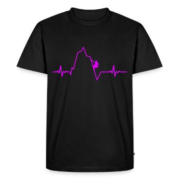 montée - T-shirt Premium bio Homme - noir - Devant - Nico (187cm)