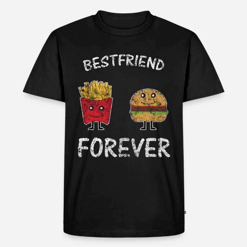 Beste Freunde Essen - Männer Premium Bio T-Shirt - Schwarz