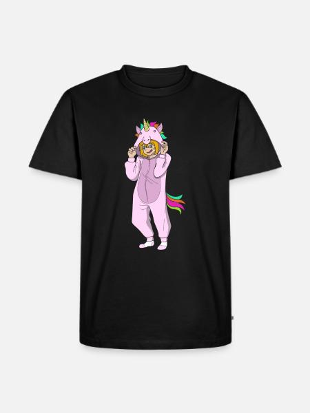 Anime Girl Unicorn Kawaii Manga Fan Japan Otaku - Ekologiczna koszulka męska Premium - czarny